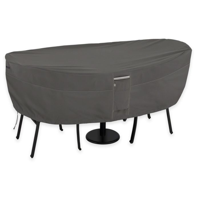 Classic Accessories Ravenna Patio Bistro Table And Chair Cover In Dark Taupe Bed Bath Beyond