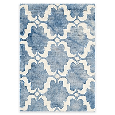Safavieh Dip Dye Trellis Curve 2-Foot x 3-Foot Accent Rug in Blue/Ivory. View a larger version of this product image.