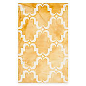 Safavieh Dip Dye Trellis Curve 2-Foot 6-Inch x 4-Foot Accent Rug in Gold/Ivory