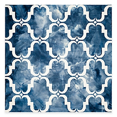 Safavieh Dip Dye Trellis Curve 7-Foot Square Area Rug in Navy/Ivory. View a larger version of this product image.