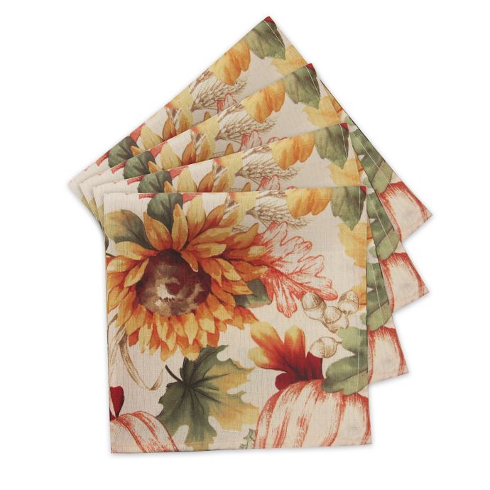 Autumn Sunflower Napkins (Set of 4) Bed Bath & Beyond