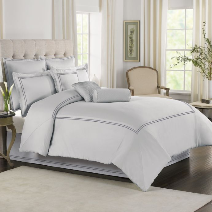 Wamsutta® Baratta Stitch Comforter Set in Oyster Bed Bath and Beyond