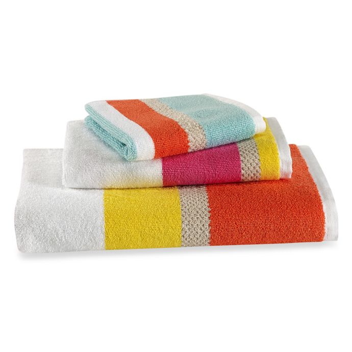 kate spade new york Paintball Floral Stripe Bath Towel | Bed Bath & Beyond