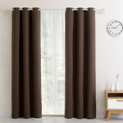 Dusk to Dawn Blackout 54-Inch Grommet Window Curtain Panel in Chocolate (Single)