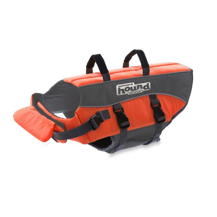 Ripstop Small Adjustable Dog Life Jacket in Orange