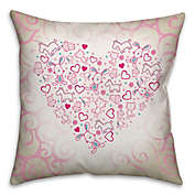Heart of Goodies 18-Inch Square Throw Pillow in Pink/Cream