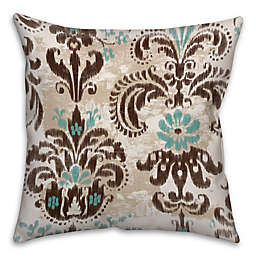 Ikat Throw Pillow in Brown/Turquoise