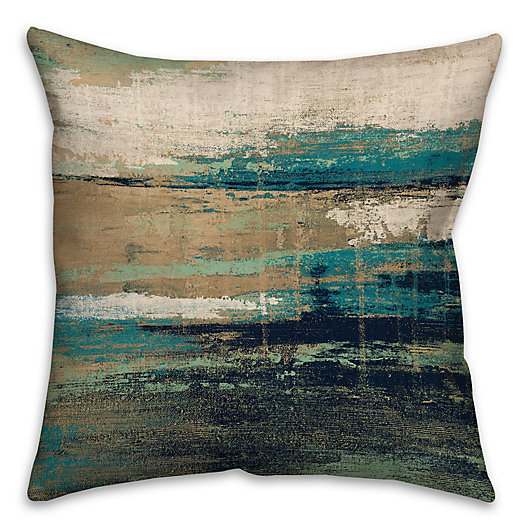 Alternate image 1 for Abstract 18-Inch Square Throw Pillow in Blue/Brown