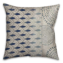 Mixed Patterns 18-Inch Square Throw Pillow in Blue/White