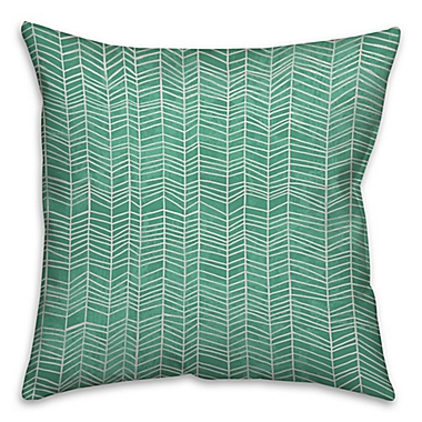 Neutral Zig-Zag Throw Pillow in Green/White. View a larger version of this product image.