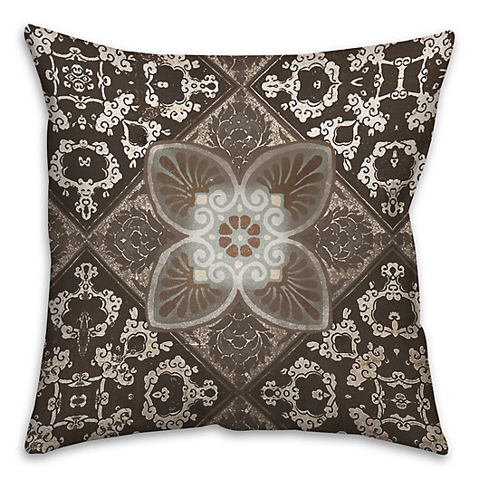 Alternate image 1 for Taupe Tiles 18-Inch Square Throw Pillow in Brown