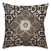 Taupe Tiles 18-Inch Square Throw Pillow in Brown