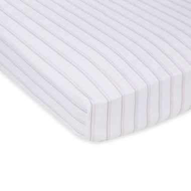 MiracleWare Pink and Grey Stripes Muslin Crib Sheet. View a larger version of this product image.