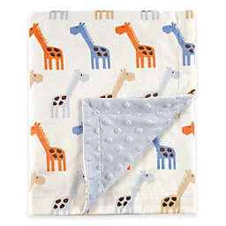 BabyVision® Hudson Baby® Giraffe Mink Blanket in Blue