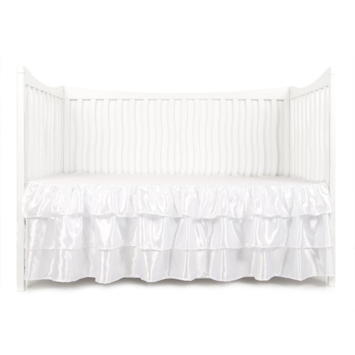 Tadpoles By Sleeping Partners 3 Tier Ruffled Satin Crib Skirt