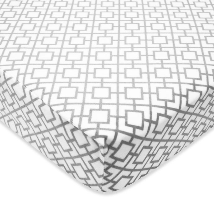 Tl Care Heavenly Soft Chenille Lattice Print Fitted Crib Sheet In