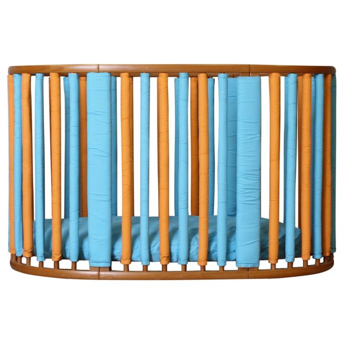 Go Mama Go Designs Wonder Bumpers For Stokke Cribs In Orange Blue