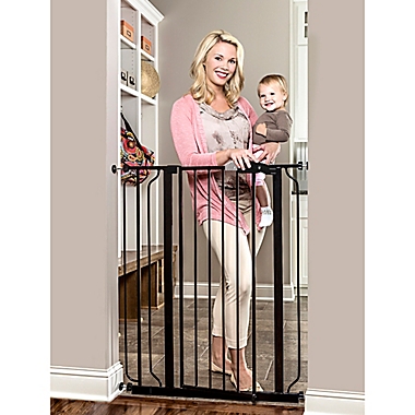 Regalo&reg; Easy-Step Extra-Tall Walk-Through Gate in Black. View a larger version of this product image.