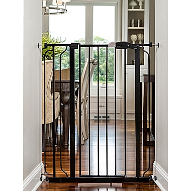 Regalo&reg; Easy-Step Extra-Tall Walk-Through Gate in Black. View a larger version of this product image.