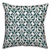 Abstract Motif Square Throw Pillow in Dark Teal