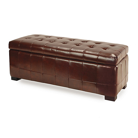 Safavieh Hudson Leather Manhattan, Leather And Wood Storage Bench