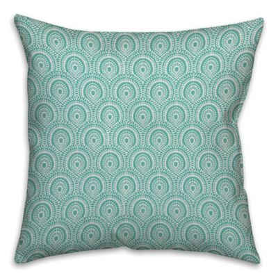 Trendy Medallion 16-Inch Square Throw Pillow in Blue/White