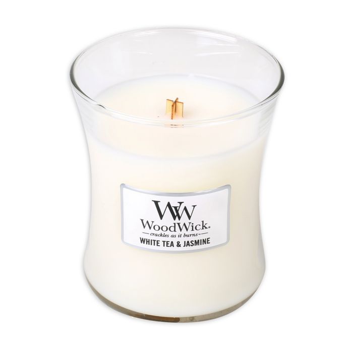 WoodWick® White Tea & Jasmine 10 oz. Jar Candle Bed Bath and Beyond Canada