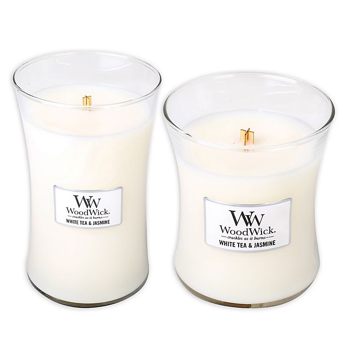 Alternate image 1 for WoodWick® White Tea & Jasmine Jar Candles