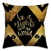 Be a Golden Light Square Pillow in Gold/Black