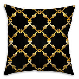Chain Links 16-Inch Square Throw Pillow in Black/Gold