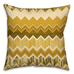 Chevron Stripe 18-Inch Square Throw Pillow in Gold