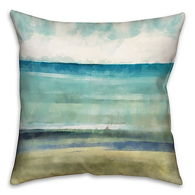 Cool Ocean Abstract Throw Pillow in Blue/Beige. View a larger version of this product image.
