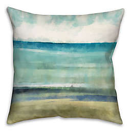Cool Ocean Abstract Throw Pillow in Blue/Beige