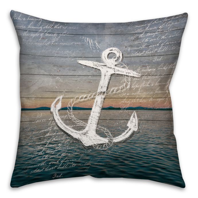 Distressed Anchor Square Throw Pillow | Bed Bath & Beyond