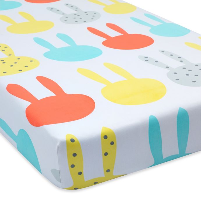 Greenbuds Snuggle Bunnies Organic Cotton Fitted Crib Sheet in