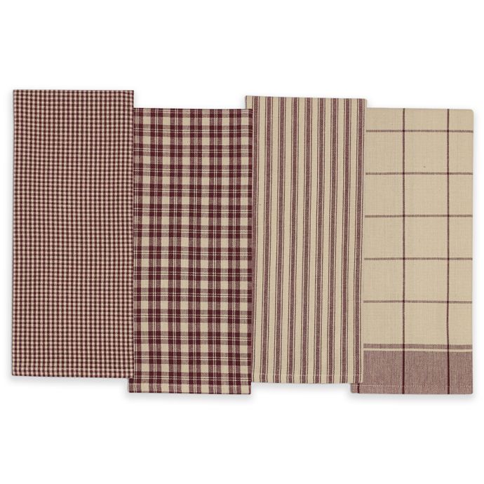 Plum Kitchen Towel Set Of 4 Bed Bath Beyond