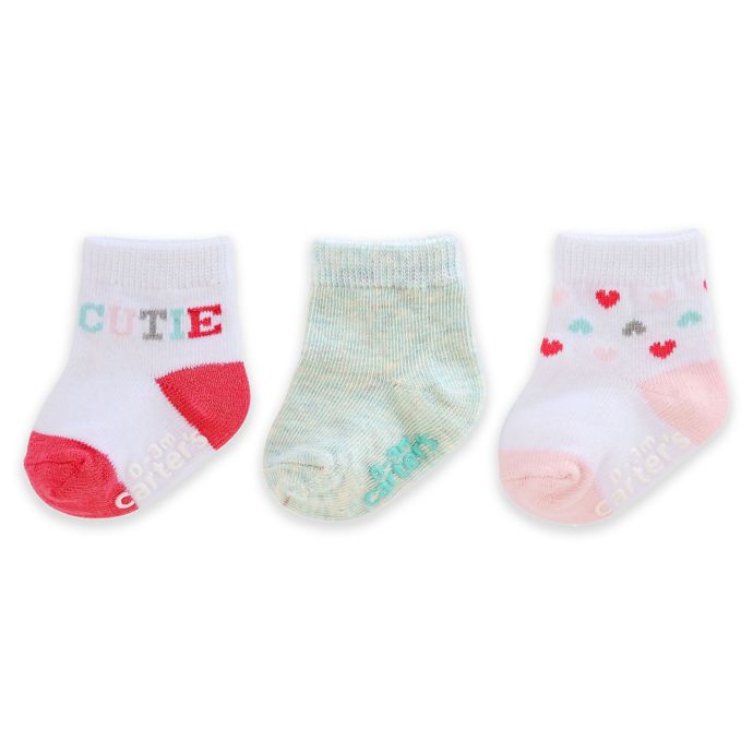 Carters® 3 Pack Cutie Socks In Multicolor Bed Bath And Beyond 