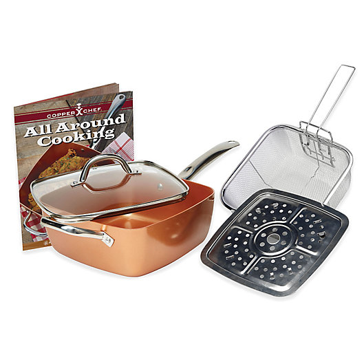 Alternate image 1 for Copper Chef™ 5-Piece Deep 9.5-Inch Square Pan Set
