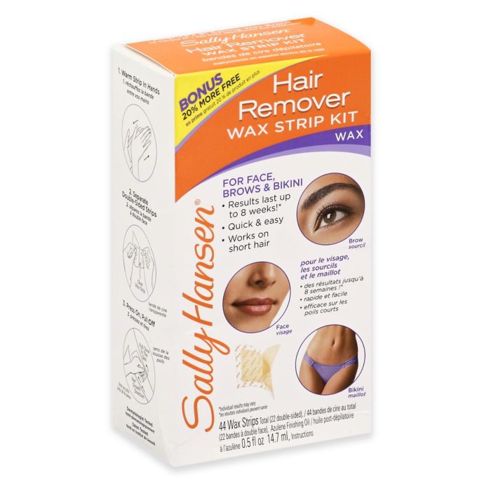 Sally Hansen 34 Count Hair Remover Wax Strip Kit For Face Brows