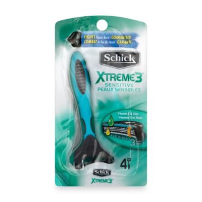 Schick&reg; Xtreme3&reg; 4-Pack Sensitive Disposable Razors with Aloe