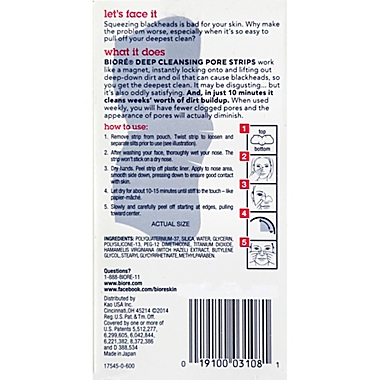 Biore&reg; 8-Count Deep Cleansing Pore Strips. View a larger version of this product image.