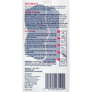 Biore&reg; 14-Count Deep Cleansing Pore Strips. View a larger version of this product image.