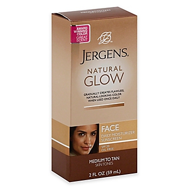 Jergens&reg; 2 fl. Natural Glow Face Daily Moisturizer Medium to Tan with SPF 20. View a larger version of this product image.