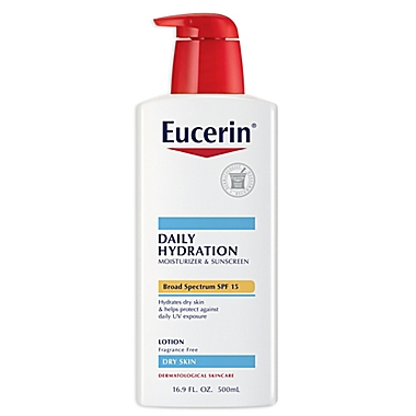 Eucerin&reg; 16.9 oz. Daily Protection Moisturizing Body Lotion SPF 15. View a larger version of this product image.
