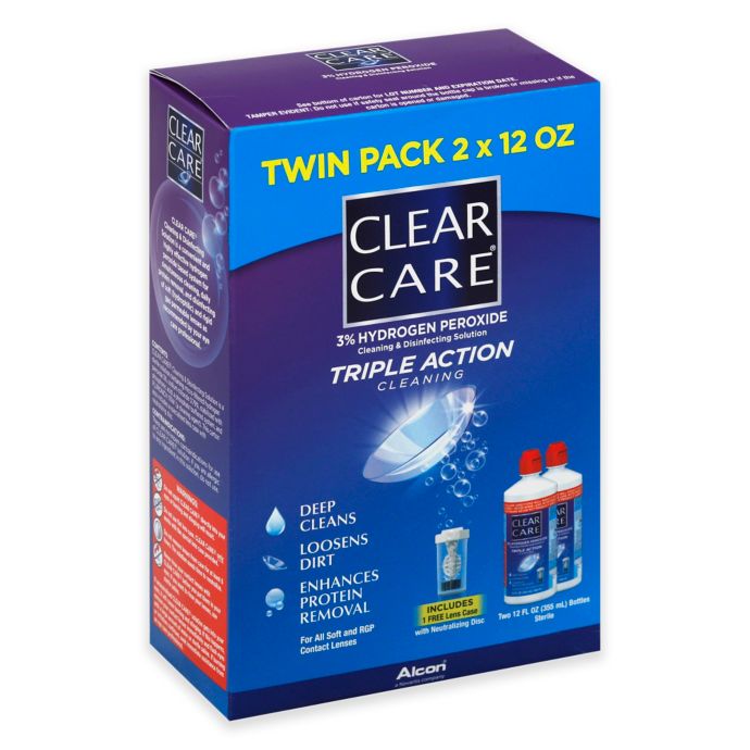 Clear Care Twin Pack 12 oz. Cleaning & Disinfecting Triple ...