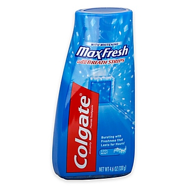 Colgate&reg; MaxFresh&reg; 4.6 oz. Toothpaste with Mini Breath Strips in Cool Mint. View a larger version of this product image.