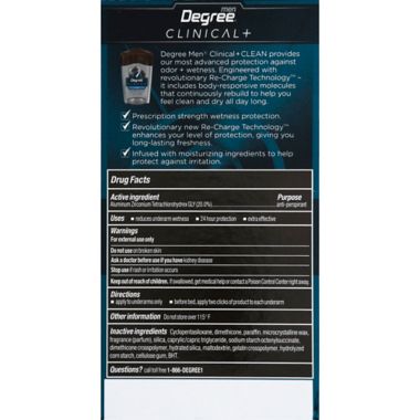 Degree&reg; 1.7 oz. Clinical Men's Antiperspirant and Deodorant in Clean. View a larger version of this product image.