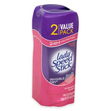 Lady Speed Stick&reg; 2-Count Invisible Dry Antiperspirant and Deodorant in Shower Fresh. View a larger version of this product image.