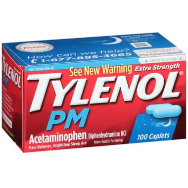 Tylenol&reg; PM 100-Count Extra Strength Caplets. View a larger version of this product image.