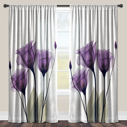 Alternate image 1 for Laural Home® Lavender Hope Rod Pocket Sheer Window Curtain Panel (Single)